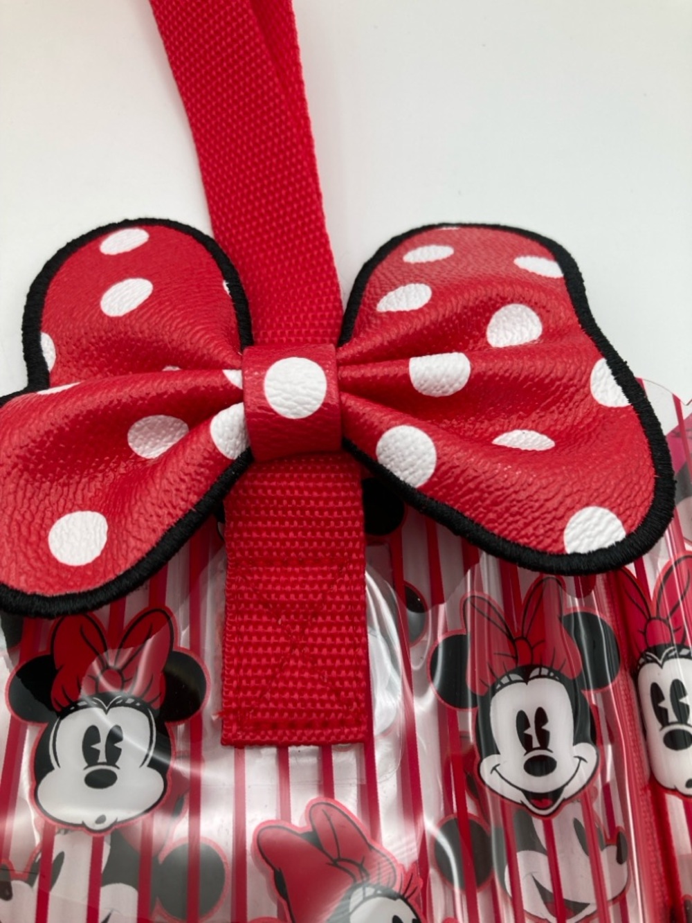 Disney Minnie Mouse Swim Bag Clear Red Bow Tote Bag Shoulder Purse Cute - Picture 4 of 10